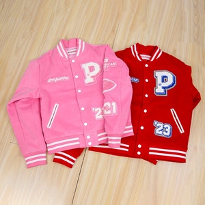 Veste universitaire de baseball pour hommes personnalisée avec col montant broderie en chenille motif de lettres veste à manches universitaires pour hommes collège - Product Image 1