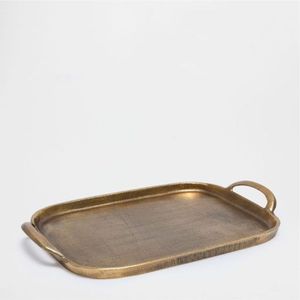 Bandeja de Servicio de Metal Plateado Vintage, Plato Decorativo Grande con Asas Dobles para Mesa de Centro Otomana, Bar y Desayuno - Product Image 4