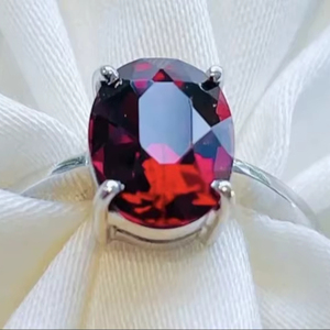 แหวนโกเมนสวย925แหวนเงินสเตอร์ลิงของขวัญหรูหราสำหรับเครื่องประดับทำด้วยมือของเธอ - Product Image 1