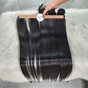 Ventes en gros de mèches lisses transparentes HD avec fermeture en dentelle 5x5, lisses et soyeuses, 100% cheveux humains bruts, perruques pour femmes noires - Product Image 2