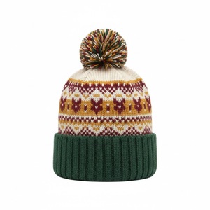 Bonnet tricoté chaud et tendance pour l'hiver, 100 % coton, doux, avec revers, étiquette tissée, logo personnalisé, bonnets jacquard 2026 - Product Image 4