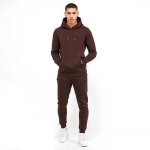 Ensemble de survêtement homme deux pièces coupe oversize avec logo personnalisé, pantalon évasé et impression en relief, idéal pour le jogging - Product Image 1