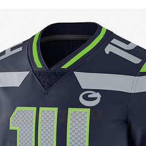 Nouvelle arrivée Maillot de football américain unisexe 100% polyester Maillot de sport respirant avec grande taille pour adultes et jeunes Prix bon marché - Product Image 3