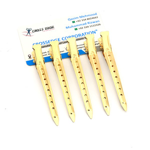 Meilleures ventes Pinces à cheveux professionnelles Crocodile pour le coiffage Durable antidérapant Salon en acier inoxydable couleur or personnalisé - Product Image 6