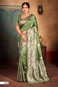 Sarees de Seda Modernos de Primera Calidad para Mujer, Secado Rápido, Sin Arrugas, Reversibles, Diseños Elegantes, Ropa Étnica de Lujo para Fiestas y Eventos - Product Image 2