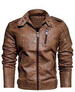 Chaqueta de Cuero Vintage con Capucha y Cuello Alto para Hombre, Última Moda, Cierre de Cremallera, Ajuste Entallado, Impermeable y Transpirable - Product Image 3