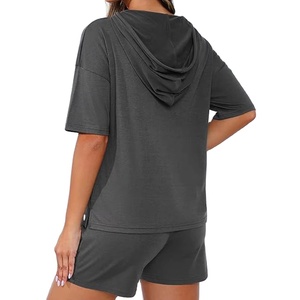 Summer Dress For Women OEM Two Piece Outfits <b>Short</b> Hoodie Sets Sweat Suit Sets <b>Short</b> Sleeve Summer Loungewear Women's Sets 2026 - Product Image 5