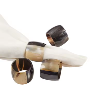 Anneaux de serviette en corne de forme ronde stockés pour les fêtes d'hôtel à la maison-ronds de serviette de table - Product Image 2