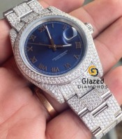 Montre mécanique automatique en acier inoxydable avec cadran en verre analogique 41 mm, bijoux de luxe pour homme