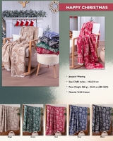 DAFNI BIG PAZAR Couvre-lit en suède tissé jacquard uni teint 100% coton respirant avec pompons 200x230cm, Plaid Piqué