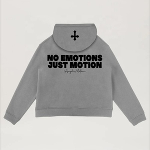 Y2K hommes surdimensionné 100% coton polaire sweat à capuche zippé personnalisé brodé Streetwear mode vêtements en gros - Product Image 2