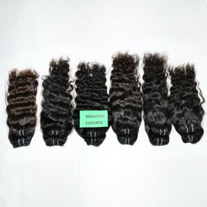 วิกผมหยิกลอนธรรมชาติแบบลอนคลื่นสีดำเข้มแบบไม่ผ่านกระบวนการผมสำหรับต่อแบบ100% - Product Image 6