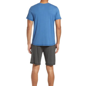 Conjunto de traje deportivo informal de dos piezas Terry de verano para hombre, secado rápido, poliéster/algodón, venta al por mayor - Product Image 2