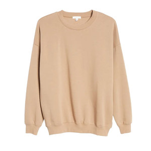 Sweat-shirt en tricot lourd personnalisé pour femmes, logo brodé sur le devant, col rond, style streetwear décontracté, OEM - Product Image 5