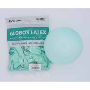 Globos de Látex Party Love de 25 cm, Color Azul Pastel Tiffany, Bolsa de 50 Unidades para Decoración - Product Image 1