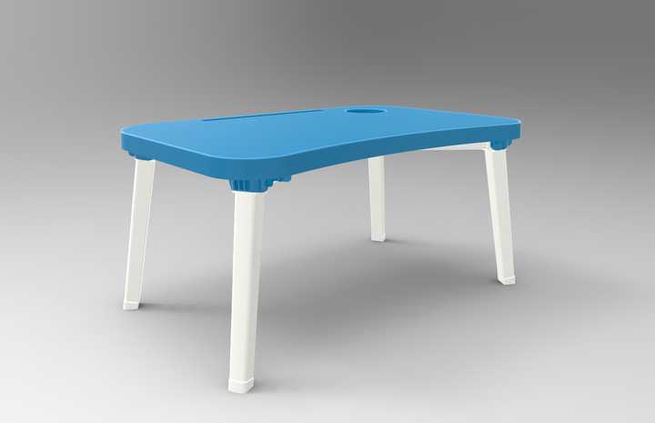 AFOSSA BLUE Durable Folding Plastic Study Desk with Cartoon Print and Adjustable Legs Portable Table for Learning and Play