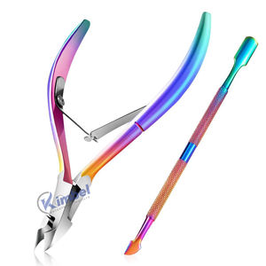 Pinzas profesionales para cutículas de alta calidad, venta al por mayor, cortadora de uñas con juego de empujador para dedos - Product Image 3