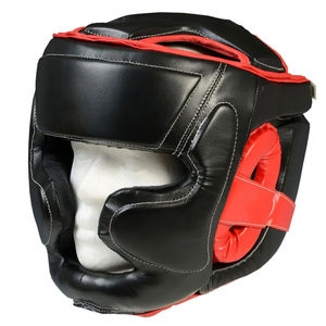 อุปกรณ์ป้องกันศีรษะสำหรับต่อยมวยสีดำแดงมีโลโก้ออกแบบได้ตามต้องการ - Product Image 3