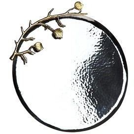 Elegante Bandeja de Servir de Metal con Diseño Ovalado Martillado y Acabado en Níquel, Duradera para Bebidas y Aperitivos en Bodas, Decoración Elegante para el Hogar - Product Image 3