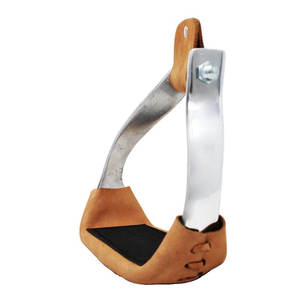 Étriers de cheval western personnalisables de qualité supérieure - Acier inoxydable de haute qualité avec revêtement en cuir pour une équitation confortable - Product Image 2