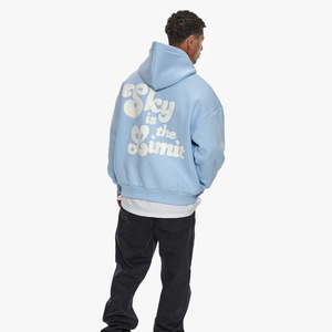 Sudadera con capucha de gran tamaño con lavado ácido y cremallera completa personalizada para hombre con parche bordado para ropa de invierno de fabricantes con estampado de hojaldre - Product Image 2