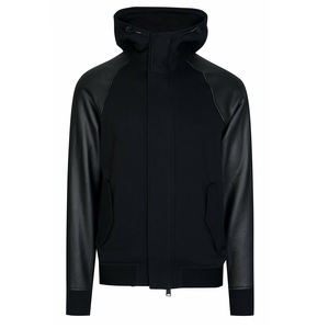 Sudadera con Capucha de Cuero de Color Negro Liso, Talla Grande, Transpirable, de Felpa Francesa, Ropa de Calle de Invierno, Sudadera Unisex con Capucha de Forro Polar para Hombre - Product Image 1
