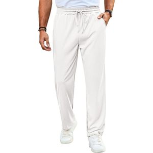 2025 <b>Men's</b> Casual 100% Cotton Pants Drawstring Elastic Waist Ribbed Sweatpants Straight Leg <b>Loose</b> Fit <b>Trousers</b> Customized - Product Image 1