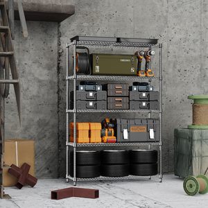 MZG 1750 lbs Heavy Duty Utility Rack Standing Household 5 Tier Metal <b>Storage</b> Wire Shelving <b>Unit</b> for <b>Kitchen</b> Pantry Garage - Product Image 4