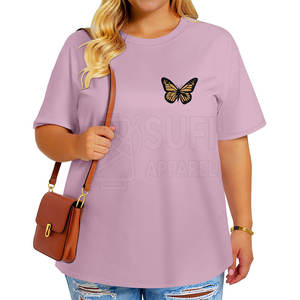 เสื้อยืดผู้หญิงไซส์ใหญ่ ทรงหลวม สีพื้น ผ้าฝ้าย 100% ระบายอากาศ แห้งเร็ว - Product Image 4