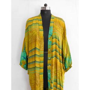 Kimono Largo de seda Vintage de calidad de exportación Kimono de verano para mujer para estaciones calurosas - Product Image 5