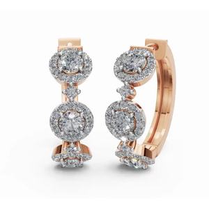 Aros de Diamantes Eternity of Brilliance, Oro de 9 KT, 14 KT, 18 KT, Corte Redondo, Joyería Cultivada en Laboratorio, Proveedor Mayorista OEM B2B - Product Image 4