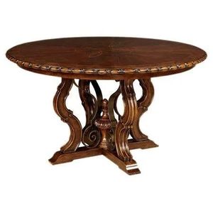 TABLE DE SALLE À MANGER CLASSIQUE EN BOIS MASSIF ACAJOU D'INDONÉSIE 254 - Product Image 1