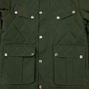 Chaqueta de invierno acolchada Vintage de alta calidad verde oscuro para hombre, bolsillos con soporte, manga larga, transpirable, precio directo al por mayor India - Product Image 6