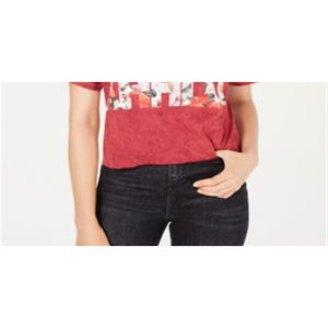 T-shirt Crop Vintage da Donna con Stampa Grafica Rossa, Taglie dalla S alla 2XL, in Jersey Traspirante, Vestibilità Slim, Decorazione Floreale Frida Animata - Product Image 3