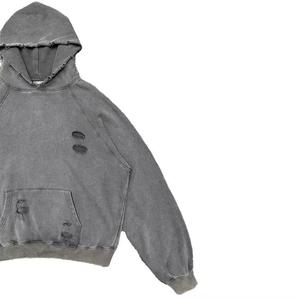 Nouveauté, prix de gros, sweats à capuche pour hommes en denim délavé, style streetwear, sweats à capuche en denim délavé pour hommes, service OEM - Product Image 4