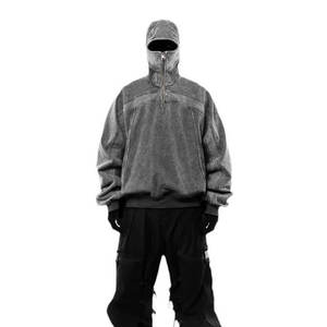 Support Custom logo Patterns and Multiple Color Options Distressed Full <b>Zip</b> up <b>Hoodie</b> for Men - Product Image 3