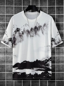 Camiseta de manga corta con cuello redondo de algodón 100% para hombre, talla grande de alta calidad, 260 gramos, peso de tela disponible en diferentes colores - Product Image 3