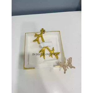 Ananas Designer Look attrayant Porte-serviettes en aluminium plaqué or de haute qualité Fournitures de pièce maîtresse de Table de l'Inde - Product Image 6