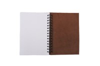 Cuaderno espiral forrado al por mayor promocional, cubierta Kraft 100 páginas cuaderno espiral pequeño, suministros para el regreso a la escuela Bloc de notas A6