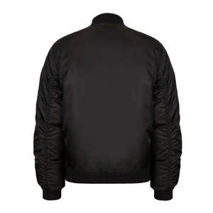 Blouson Bomber Homme Personnalisable en Satin et Laine, Fin, Écologique, Imperméable, Respirant, Fermeture à Boutons Recouverts, Service OEM - Product Image 2