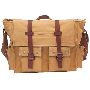 Vintage Genuine Leather Briefcase Waxed Canvas Portable Zipper Closure <b>Messenger</b> <b>Bag</b> with Polyester Lining for <b>Men</b> and Women - Product Image 1