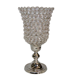 Hot Luxury <b>Silver</b> Crystal Beaded <b>Candle</b> <b>Holder</b> Hot Selling Decorative Metal Crafted Handmade <b>Candle</b> <b>Holder</b> for Table Decoration - Product Image 1