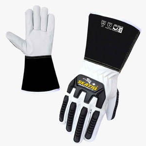 Guante de piel de cabra original Skatiq de primera calidad, 5 puños con protección contra cortes de impacto, resistente al agua, para construcción, TPR - Product Image 1