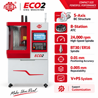 Centre d'usinage CNC 5 axes SIEG ECO2 Small, structure BC, 24000 tr/min, ATC 8 postes, pour l'éducation et l'équipement de fablab