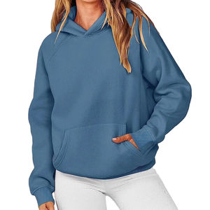 Women's Custom Logo OEM Service Breathable <b>Hoodies</b> Wholesale Manufacturer's <b>Long</b> Streetwear with Simple Drop Shoulder Loose Fit - Product Image 4