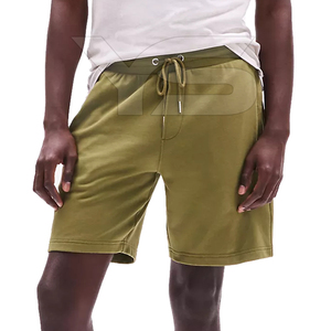 Pantalones cortos informales para hombre con logotipo personalizado, 100% algodón, tejido polar, patrón sólido, pantalones cortos calientes con cordón en la cintura, tipo de cintura media - Product Image 1
