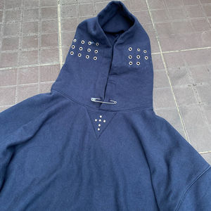 Sudadera con Capucha de Felpa Lavada 100% Algodón, Estilo Desgastado, Talla Grande, 350 Gramos, Corte Regular, con Pedrería, Ecológica, Personalizada para Hombre - Product Image 4