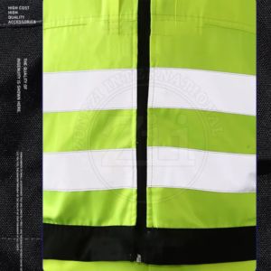 แจ็กเก็ตนิรภัยสะท้อนแสงสำหรับทุกเพศ, เสื้อฮู้ดกันน้ำเสื้อโค้ทแขนและกันลมพร้อมชุดทำงานกระเป๋า Hi VIS - Product Image 5