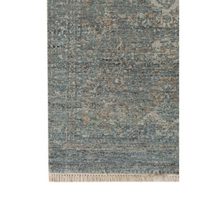 Viscaya Ivory Hand Knotted Wool <b>Rugs</b> Geometric Tabriz Style for Teen Living Room or Bedroom 10mm <b>Thickness</b>-EA-1533 - Product Image 4
