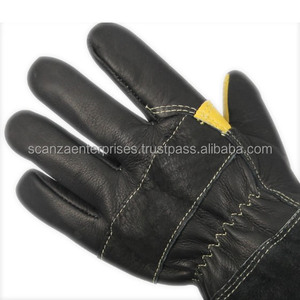Guantes de rescate resistentes al fuego de cuero de larga duración a prueba de altas temperaturas lucha contra incendios protección aislante para brazos y manos - Product Image 3